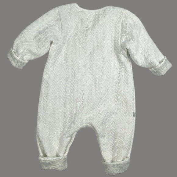 Obaibi Quilted Cable Pattern Lined Jumpsuit size 9 Months - Picture 3 of 13